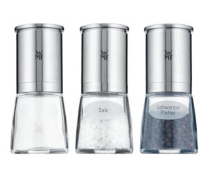 Zestaw 3 młynków stalowych szklanych 14x6 do przypraw Ceramill de Luxe WMF