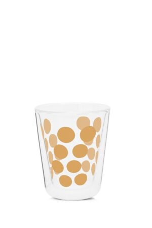 Zestaw 2 szklanek 200ml z łyżeczkami, złoty, Zak!Designs