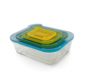 Zest. 4szklanych pojemników Nest Glass Storage Joseph Joseph