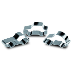 Trzy foremki ze stali nierdzewnej w kształcie samochodów i Genietti