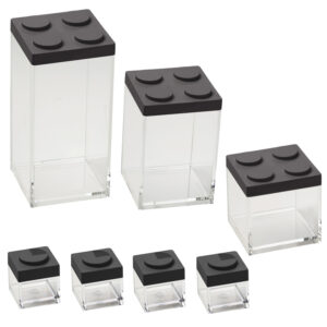 Zestaw pojemników Brickstore 7 szt czarny OMADA