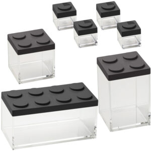 Zestaw pojemników BRICKSTORE czarny 7 elementów OMADA