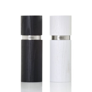 Zestaw młynków do pieprzu i soli Textura S, biało-czarne AdHoc