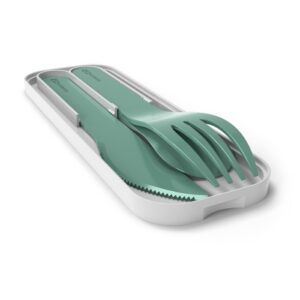 Sztućce podróżne zestaw 3 sztuki Pocket Color Green zielone Forest MONBENTO