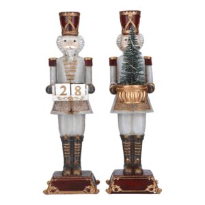 Zestaw 2 figurek Dziadków do orzechów 31,5cm LED MERRY MOMENTS