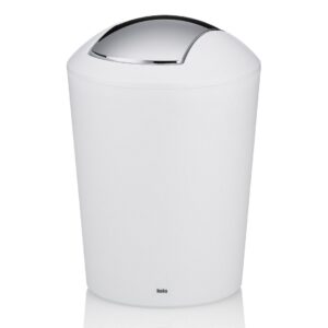 Kosz z uchylną pokrywą 1,7l. biały-stal Marta KELA