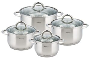 Zestaw garnków 8 elementów, stal, Ø16,18,20,24cm Kinghoff