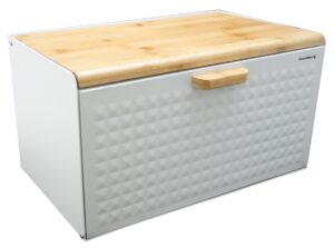 Chlebak stal-bambus, biały Klausberg