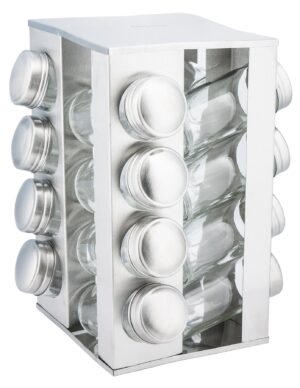 Pojemnik, słoik na przyprawy, stal -szkło, zestaw 17 elementów Kinghoff