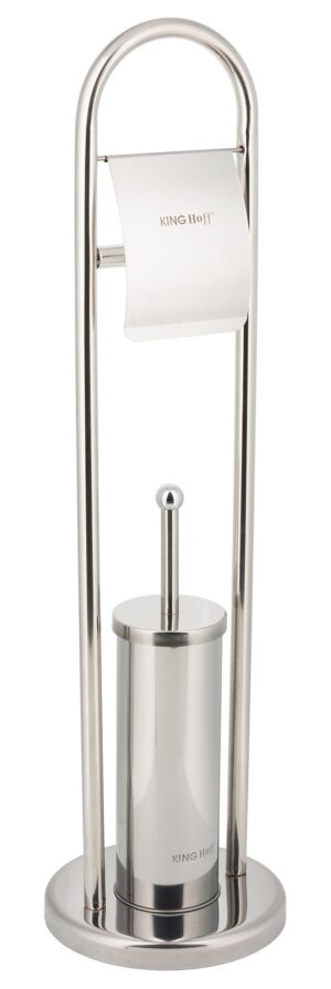 Szczotka toaletowa z uchwytem na papier, stal Kinghoff