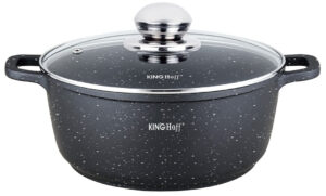 Garnek z powłoka marmurkową, Ø16cm  1,3l czarny Kinghoff