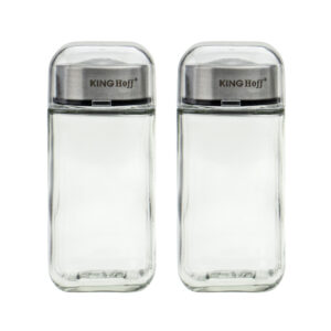 Zestaw solniczka i pieprzniczka, szkło metal KingHoff