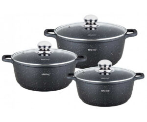 Zestaw garnków 6 elementów, czarny Kinghoff
