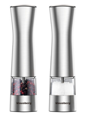 Młynki do soli i pieprzu, elektryczne, szare Klausberg