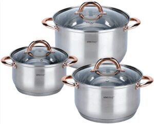 Zestaw garnkow, 6 elementow, kolor różowego złota KINGHoff