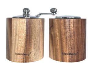 Młynek do pieprzu z solniczką - zestaw, drewno akacjowe, ceramiczny mechanizm, Klausberg