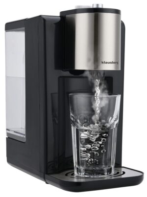 Dozownik gorącej wody, dyspenser, regulacja temperatury 45-100°C, czarno-srebrny, 2,2L, Klausberg