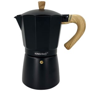 Zaparzacz do kawy espresso, aluminium, 9 filiżanek, czarny/drewnopodobny, KINGHoff