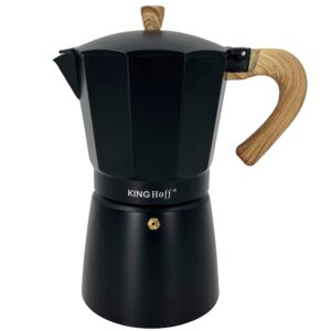 Zaparzacz do kawy espresso, aluminium, 12 filiżanek , czarny/drewnopodobny, KINGHoff