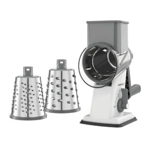 Tarka bębnowa obrotowa 3 w 1, szary, z 3 wymiennymi bębnami ze stali nierdzewnej, KINGHoff