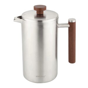 Zaparzacz, French Press, 1L, podwójne ścianki, drewniany uchwyt Kinghoff