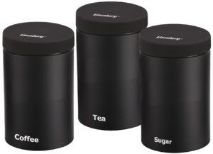 Pojemniki, stal, czarne, zestaw 3 sztuki Klausberg