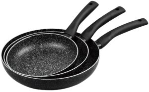 Patelni aluminium, zestaw 3 elementy, czarny marmurek  Ø20/24/28cm,Kinghoff