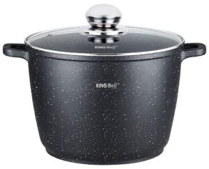 Garnek z powłoka marmurkową, Ø24cm  6,2l czarny Kinghoff