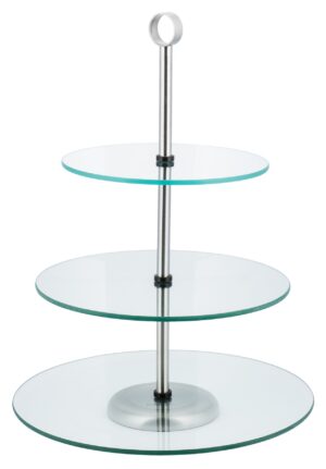 Patera 3 poziomowa, szkło-stal Ø30x25x20cm Kinghoff