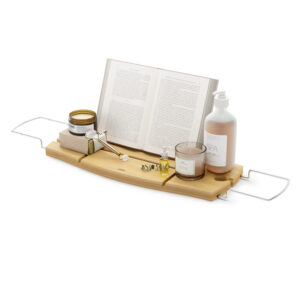 Bambusowa naturalna półka taca na wannę do telefonu książki, wina 71cm AQUALA Bath Caddy & Tray Umbra
