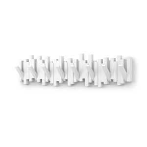 Wieszak z 8 chowanymi uchwytami 72x18cm biały multi hook STICKS Umbra