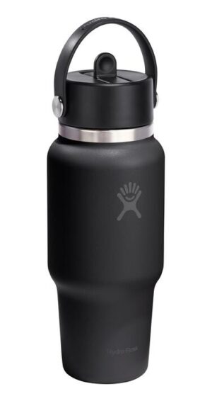Butelka 24 oz Wide Flex ze słomką, czarna HYDRO FLASK