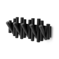 Wieszak ścienny drewniany 38 cm z 5 uchwytami czarny PICKET Umbra - Sombras 8